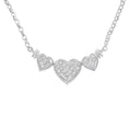Load image into Gallery viewer, 14K White Gold 1.0 Cttw Princess Cut Diamond Three Heart 18" Statement Pendant Necklace