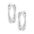 Load image into Gallery viewer, .925 Sterling Silver 3/4 cttw Lab Grown Diamond Cross Hoop Earring