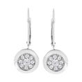 Load image into Gallery viewer, .925 Sterling Silver 3/4 cttw Lab Grown Diamond Cluster Dangle Earring