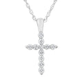 Load image into Gallery viewer, .925 Sterling Silver 1/4 cttw Lab Grown Diamond Cross Pendant Necklace