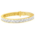 Load image into Gallery viewer, Classic 14K Yellow Gold Baguette and Princess Cut Diamond Eternity Bracelet 8 5/8 cttw