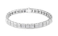 Load image into Gallery viewer, 14K White Gold Princess Cut Diamond Cube Bracelet 2.86 cttw