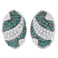 Load image into Gallery viewer, 14K White Gold 2 cttw White and Blue Diamond Earrings