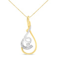 Load image into Gallery viewer, Espira 10K Two-Tone Yellow & White 1/6 Cttw Brilliant-Cut Diamond Layered Spiral 18" Pendant Necklace