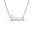 Load image into Gallery viewer, SCRIPT STERLING SILVER LOVE PENDANT NECKLACE