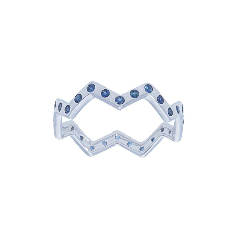Zig Zag Blue Sapphire Eternity Ring