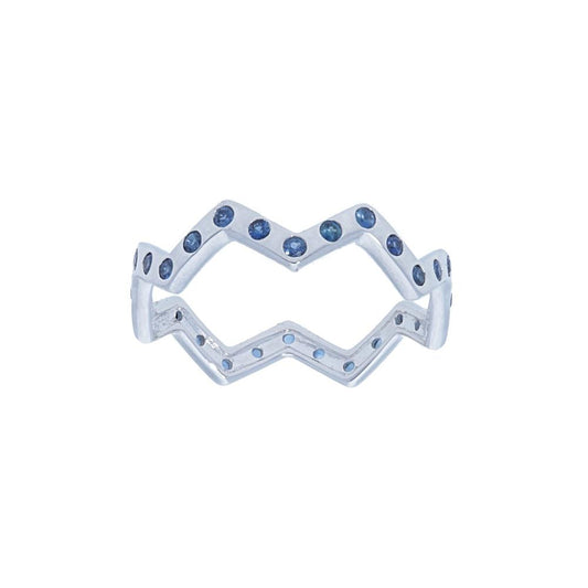 Zig Zag Blue Sapphire Eternity Ring