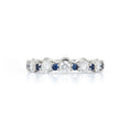 Load image into Gallery viewer, Blue Sapphire and Diamond Eternity Band