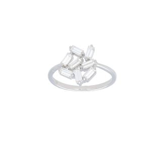 Baguette Flower Diamond Ring