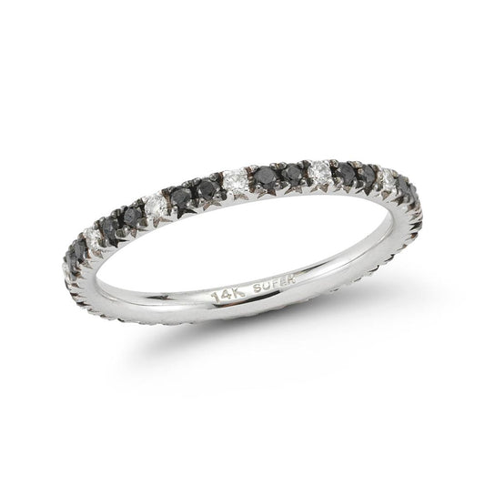 Diamond and Black Diamond Eternity Stackable Band