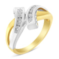 Load image into Gallery viewer, 10K Two Toned Channel-Set Diamond Bypass Ring

