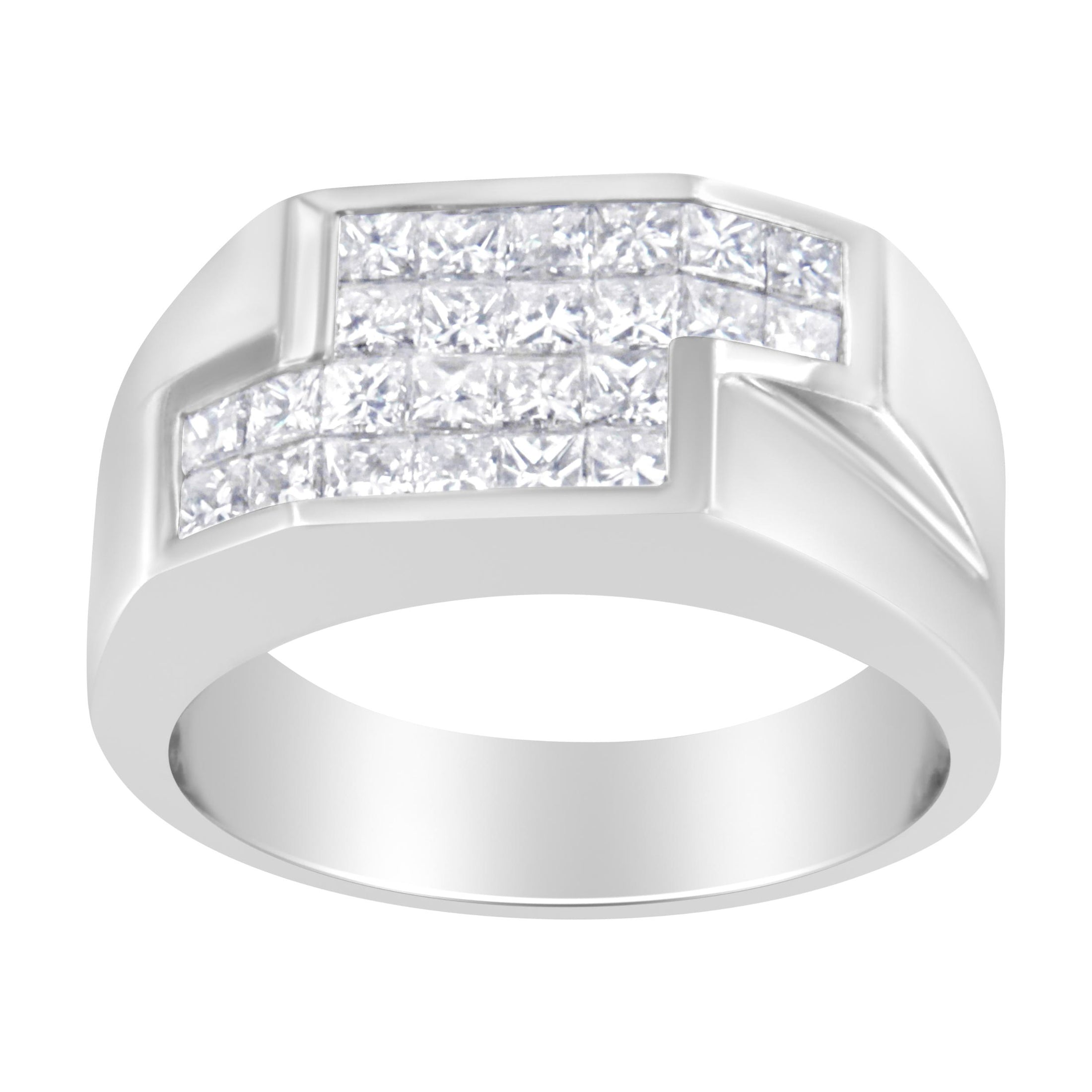 14KT White Gold Diamond Cluster Ring 1 3/4 cttw