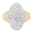 Load image into Gallery viewer, 10KT Yellow Gold 1 cttw Diamond Cluster Ring - Size 6
