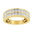 Load image into Gallery viewer, 10K Yellow Gold Two-Row Diamond Band Ring - Size 6
