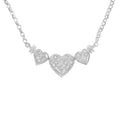 Load image into Gallery viewer, 14K White Gold 1.0 Cttw Princess Cut Diamond Three Heart 18" Statement Pendant Necklace
