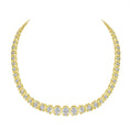 Load image into Gallery viewer, 10K Yellow Gold 4 cttw Brilliant Round-Cut Diamond Graduating Riviera Statement Necklace
