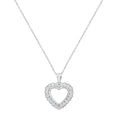 Load image into Gallery viewer, .925 Sterling SIlver 1 cttw Lab Grown Diamond Heart Pendant Necklace
