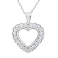 Load image into Gallery viewer, .925 Sterling SIlver 1 cttw Lab Grown Diamond Heart Pendant Necklace
