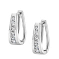 Load image into Gallery viewer, 14k White Gold 1/2 Cttw Channel Set Round Brilliant Diamond Huggy Hoop Earrings
