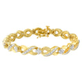 Load image into Gallery viewer, 10K Yellow Gold Round-Cut Diamond Infinite Love Bracelet 1.00 cttw
