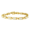 Load image into Gallery viewer, 14K Yellow Gold Princess-Cut Diamond Links of Love Bracelet 2.00 cttw
