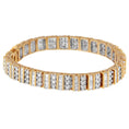 Load image into Gallery viewer, 14K Yellow Gold Round and Baguette-Cut Diamond Bracelet  5.50 cttw
