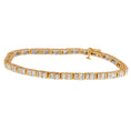 Load image into Gallery viewer, 14K Yellow Gold Round and Baguette-Cut Diamond Bracelet 2.00 cttw
