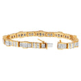Load image into Gallery viewer, 14K Yellow Gold Baguette and Princess-Cut Diamond Bracelet 8.30 cttw
