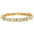 Load image into Gallery viewer, 14K Yellow Gold Multi--Cut Diamond Ties of Love Eternity Bracelet 11.25 cttw
