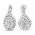 Load image into Gallery viewer, 10k White Gold Round Cut Diamond Earrings 0.75 cttw
