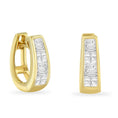 Load image into Gallery viewer, 14k Yellow Gold 1/2ct TDW Princess and Baguette Diamond Earrings
