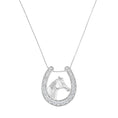 Load image into Gallery viewer, .925 Sterling Silver 1/4 cttw Diamond U Shape Pendant Necklace
