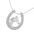 Load image into Gallery viewer, .925 Sterling Silver 1/4 cttw Diamond U Shape Pendant Necklace

