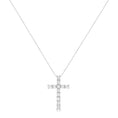 Load image into Gallery viewer, .925 Sterling Silver 1.00 cttw Traditional Diamond Cross 18" Pendant Necklace
