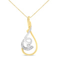 Load image into Gallery viewer, Espira 10K Two-Tone Yellow & White 1/6 Cttw Brilliant-Cut Diamond Layered Spiral 18" Pendant Necklace
