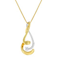 Load image into Gallery viewer, Espira 10K Two-Tone Gold 1/10 cttw Round Cut Diamond Swirl Pendant Necklace
