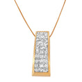 Load image into Gallery viewer, 14K Yellow Gold Princess-Cut Diamond Pillar Pendant Necklace 1 5/8 cttw,
