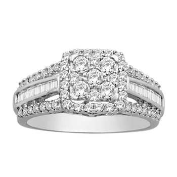 10K White Gold 1 Ct.Tw.Diamond Engagement Ring