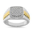 Load image into Gallery viewer, 10K White Gold with Accent of 10K Yellow Gold 3/4 Ct.Tw. Diamond Mens Fashion Ring
