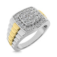 Load image into Gallery viewer, 10K White Gold with Accent of 10K Yellow Gold 3/4 Ct.Tw. Diamond Mens Fashion Ring

