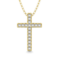 Classic Diamond Cross Pendant 1/10 Ct.Tw. 10K Yellow Gold