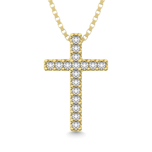 Classic Diamond Cross Pendant 1/10 Ct.Tw. 10K Yellow Gold