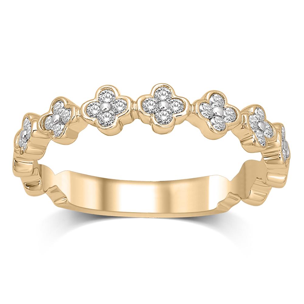 14K Yellow Gold 1/4 Ct.Tw.Diamond Stackable Band