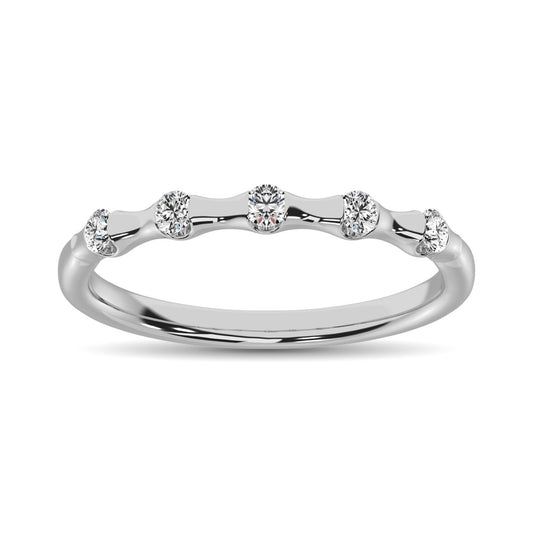 14K White Gold 1/8 Ct.Tw. Diamond Stackable Band