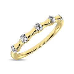 14K Yellow Gold 1/8 Ct.Tw. Diamond Stackable Band
