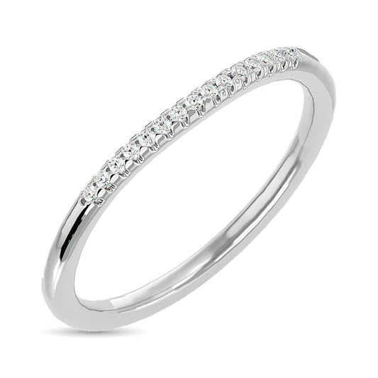 Diamond 1/20 ct tw Round-cut Wedding Band in 10K White Gold