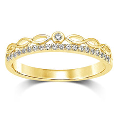 10k Yellow Gold 1/10 Ct.Tw.Diamond Stackable Band