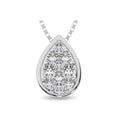 Load image into Gallery viewer, 14K White Gold 1/6 Ctw Diamond Pear Shape Flower Pendant
