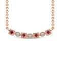 Load image into Gallery viewer, Diamond 1/8 Ct.Tw. And Ruby Fashion Necklace in 10K Rose Gold
