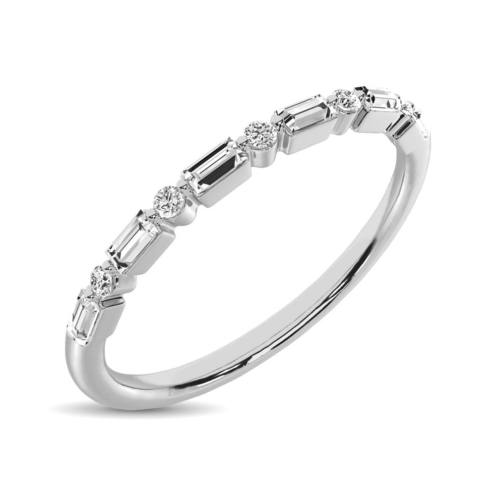 14K White Gold 1/10 Ctw Diamond Stackable Ring